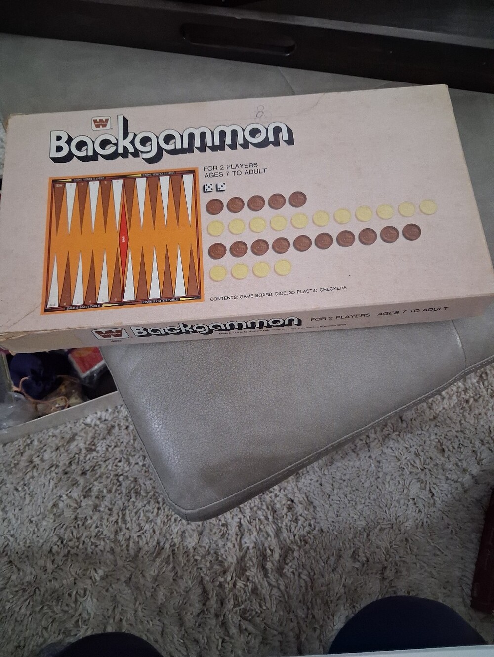 Vintage Backgammon & Checkers Game